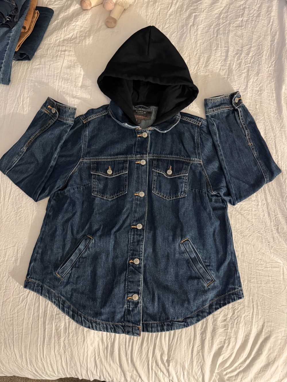 Torrid Women's Denim Jacket with Black Hood